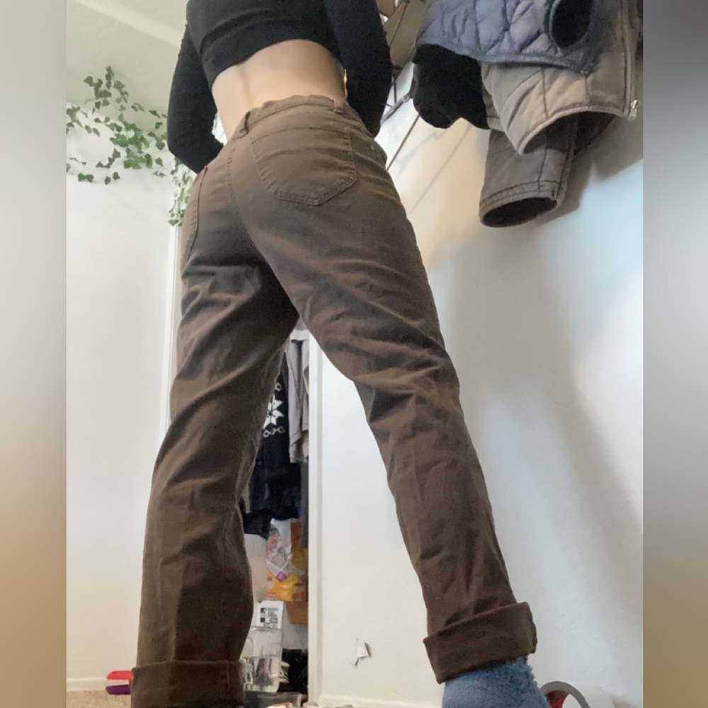 brown straight leg jeans :)